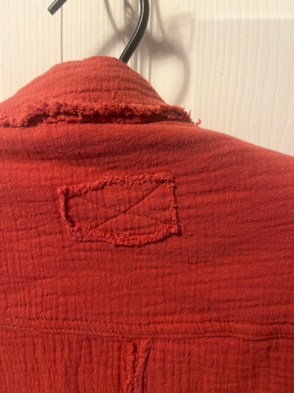 LA MIEL Brick Red Textured Button-Up Shirt - Picture 8 of 8